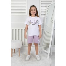 New Kids Belle Baskı Kız Çocuk Şortlu Takım