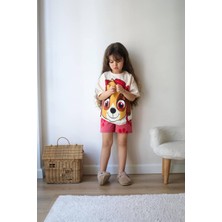 Paw Patrol Baskılı Kız Çocuk Kısa Kollu Şortlu Takım Krem - 5-6 Yaş
