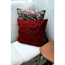 Bohem Dekoratif Yastık Kılıfı Kırlent Kılıfı 43 x 43  cm  Bordo Etnik Dsn
