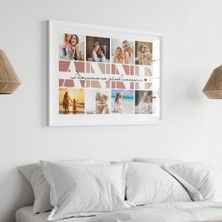 Dünyanın En Güzel Annesine Yazılı Fotoğraflı Beyaz Çerçeveli Tasarım Tablo, Anneler Günü Hediyesi