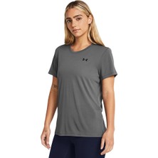Under Armour Tech Solid Kadın Gri Yuvarlak Yaka Tişört