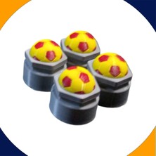 Audi Tt 1999-2006 Modelleri Sarı Kırmızı Top Kabartmalı Bijon Kapağı Set (17MM Somun Tüm Araçlar)