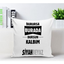 Kişiye Özel Yastık Kılıfı (Siyah Beyaz Temalı) 004