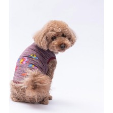 Bordo Space Time Kedi Köpek Tişörtü - Kedi Köpek Kıyafeti