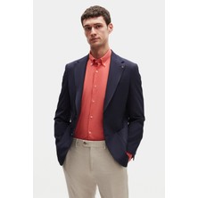 D'S Damat Ds Damat Slim Fit Lacivert Örme Kumaş Ceket 4HC04NA02436M