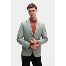 D'S Damat Ds Damat Slim Fit Yeşil Düz Kumaş Ceket 4HF044700436M