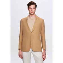 D'S Damat Ds Damat Regular Fit Bej Düz Kumaş Ceket 4HC04S2024362