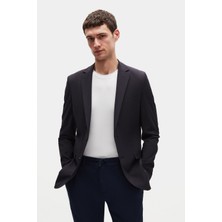 D'S Damat Ds Damat Slim Fit Lacivert Çizgili Kumaş Ceket 4HC04Z201436M