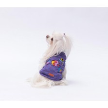 Mor Space Time Kedi Köpek Tişörtü - Kedi Köpek Kıyafeti