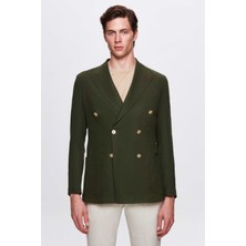 D'S Damat Ds Damat Regular Fit Haki Düz Kumaş Ceket 4HC04S2024882