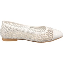 Merry Pace 2343320Z Tül Detaylı Parlak Hafif Şık Tasarım Kadın Günlük Babet Ayakkabı