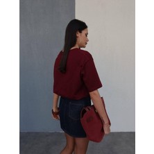 Kadın Bisiklet Yaka Ayıcık Baskılı T-Shirt