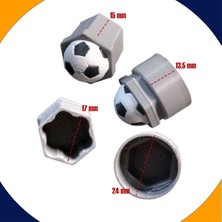 Seat Altea 2004-2015 Modelleri Siyah Beyaz Top Kabartmalı Bijon Kapağı Set (17MM Somun Tüm Araçlar)