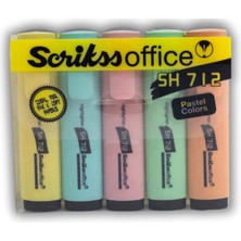 Scrikss SH712 Fosforlu Kalem 5'li Çok Renkli Set Türkiye Menşeli Kalemler