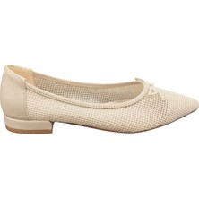 Ventes 88925809Z Önü Fiyonklu 2cm Topuklu Sivri Burun Günlük Kadın Tül Babet Ayakkabı