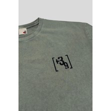 Bisiklet Yaka Arkası Enjeksiyon Baskı %100 Pamuk Oversize Erkek T-Shirt