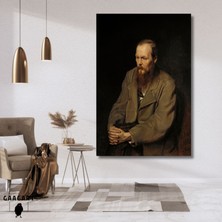Tekli Dikey Kanvas Duvar Tablosu Dostoyevski Portre