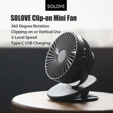 Yunpaly Solove Klipsli 360 Derece Yönlenebilir 3 Seviyeli Hızı Telsiz Fan (Yurt Dışından)