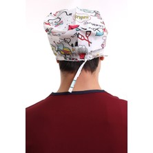 Bilenn Tekstil Dijital Unisex Desenli Bone - 6503 Beyaz Stetoskop