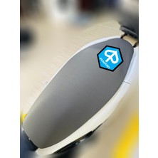 ULTRASHOP Pıaggıo Medley Gri Sele Kılıfı Su Geçirmez Motosiklet Sele Kılıfı Logolu Sele Koltuk Kılıfı-X