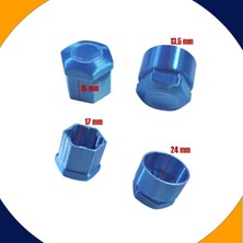Audi A3 Sedan 2013-2024 Modelleri Parlak Mavi Bijon Kapağı Set 20+4 (17MM Somun Tüm Araçlar)