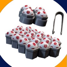 Seat Altea 2004-2015 Modelleri Kırmızı Beyaz Top Kabartmalı Bijon Kapağı Set (17MM Somun Tüm Araçlar