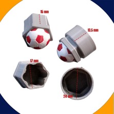 Seat Altea 2004-2015 Modelleri Kırmızı Beyaz Top Kabartmalı Bijon Kapağı Set (17MM Somun Tüm Araçlar