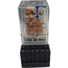Vatkon VT-10F-3Z-C3-110VDC / Test Butonlu Üç Kontak Röle Seti (110VDC, 10A & Vidalı Taban)