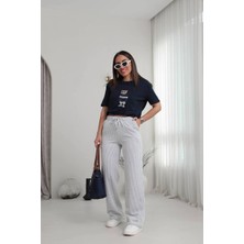 Kadın Bisiklet Yaka Ayıcık Baskılı T-Shirt