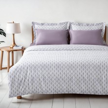 Green Black Tria Çift Kişilik %100 Ege Pamuğu Nevresim Takımı - Çarşaflı - 4 Yastıklı Lila