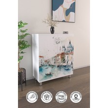 Hediyeler Kapında Venedik Beyaz  4 Raflı Ayakkabılık Antre Hol Çok Amaçlı Ayakkabı Dolabı