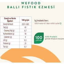 Wefood Şekersiz Ham Ballı Fıstık Ezmesi 300 gr (Fıstık Parçacıklı) 8682392174020
