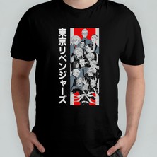 Pixxa Tokyo Revengers Anime Manga Unisex %100 Pamuklu Bisiklet Yaka T-Shirt Model 8