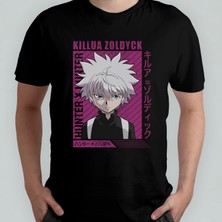 Pixxa Hunter x Hunter Killua Unisex %100 Pamuklu Bisiklet Yaka T-Shirt Model 2
