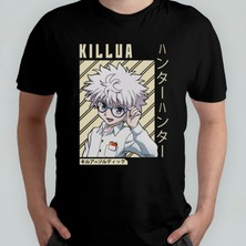 Pixxa Hunter x Hunter Killua Unisex %100 Pamuklu Bisiklet Yaka T-Shirt Model 5
