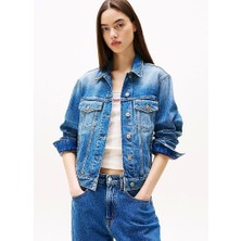 Tommy Hilfiger Kadın  Sırt Armalı Nakışlı Kot  Ceket