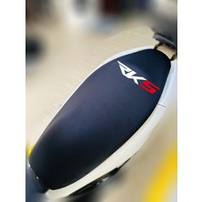 Rks Tıtanıum Siyah Kumaş Motosiklet Sele Kılıfı Logolu Penye Sele Koltuk Kılıfı-X