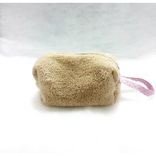 Hozeyethnic Shop Makyaj Çantası Peluş Bej Lila