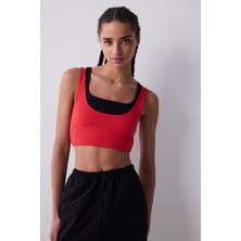 Sporty Cut Out Kırmızı Üst
