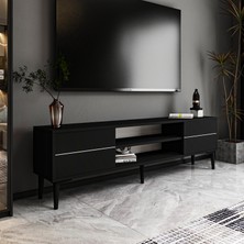 İnarch Dizayn Aragon Modern Tv Sehpası – 140  cm , 2 Kapaklı+2 Açık Raflı, Siyah & Beyaz Renk Seçenekli Tv Ünitesi