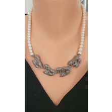 Nusret Takı 925 Ayar Gümüş 4 Yapraklı Incili Kolye