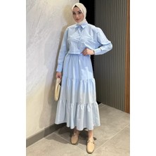 Julude Kadın Bel Lastikli Pileli Katlı Tesettür Etek P-00016066