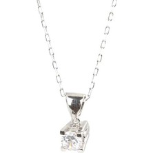 Nusret Takı Gümüş 0,35 Crt Görünümünde Tektaş Kolye