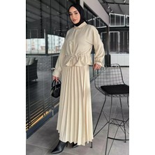 Julude Kadın Pileli Etek Gömlek Tesettür Ikili Takım P-00015782