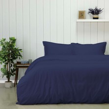 Taç Plain Viskoz Çift Kişilik Nevresim Takımı Mavi