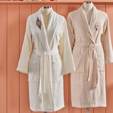 Taç Palace Bambu 4'lü Aile Bornoz Seti Ekru