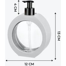 LE10 Tezgah Üstü  Mutfak Banyo Lavabo Wc Plastik Oval Gri,bej Sıvı Sabunluk 350ML - 11,80OZ Aç Kapa Kilit Ovalis Deterjanlık
