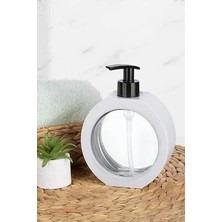 LE10 Tezgah Üstü  Mutfak Banyo Lavabo Wc Plastik Oval Gri,bej Sıvı Sabunluk 350ML - 11,80OZ Aç Kapa Kilit Ovalis Deterjanlık
