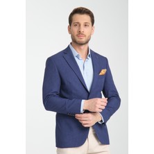 Frappoli Nipoye Erkek Kiremit Tam Astarlı Mono Yaka Slim Fit  Blazer Ceket