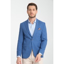 Frappoli Nipoye Erkek Kiremit Tam Astarlı Mono Yaka Slim Fit  Blazer Ceket